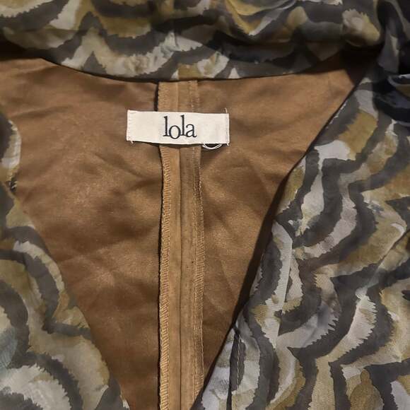 Lola Brown and Tan Retro Suede back Western Y2K Bohemian Vest - Picture 2 of 9